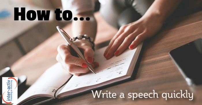 how to write a speech quickly